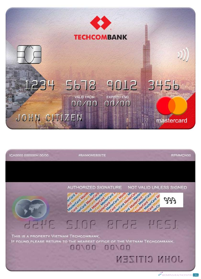 Download Vietnam Techcombank mastercard Photoshop template